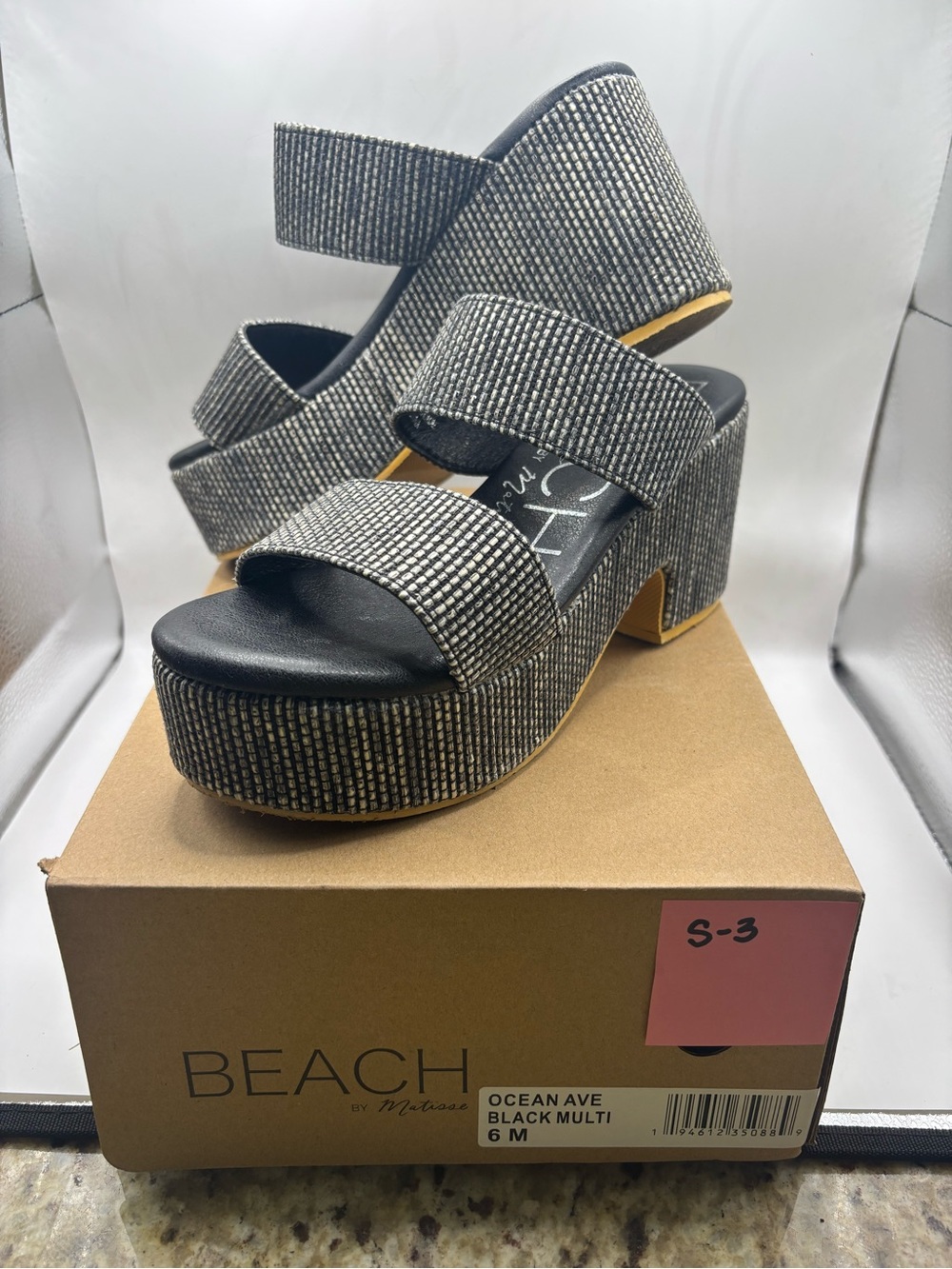 Ocean Ave Black Multi Platform Sandal - Women's